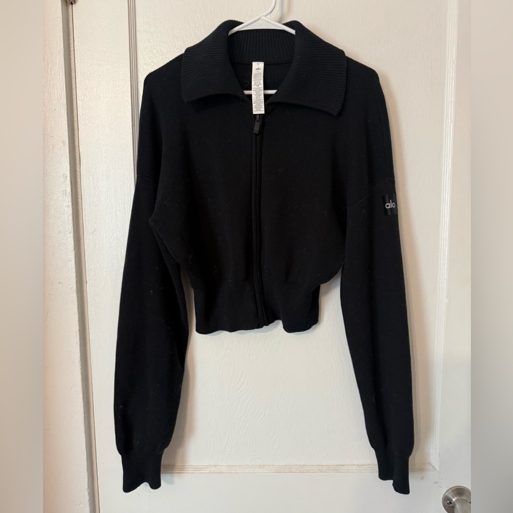 Alo Scholar Cropped Zip-Up Jacket Medium($188 retail)